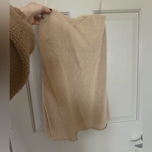 Beige Knit Strapless Top